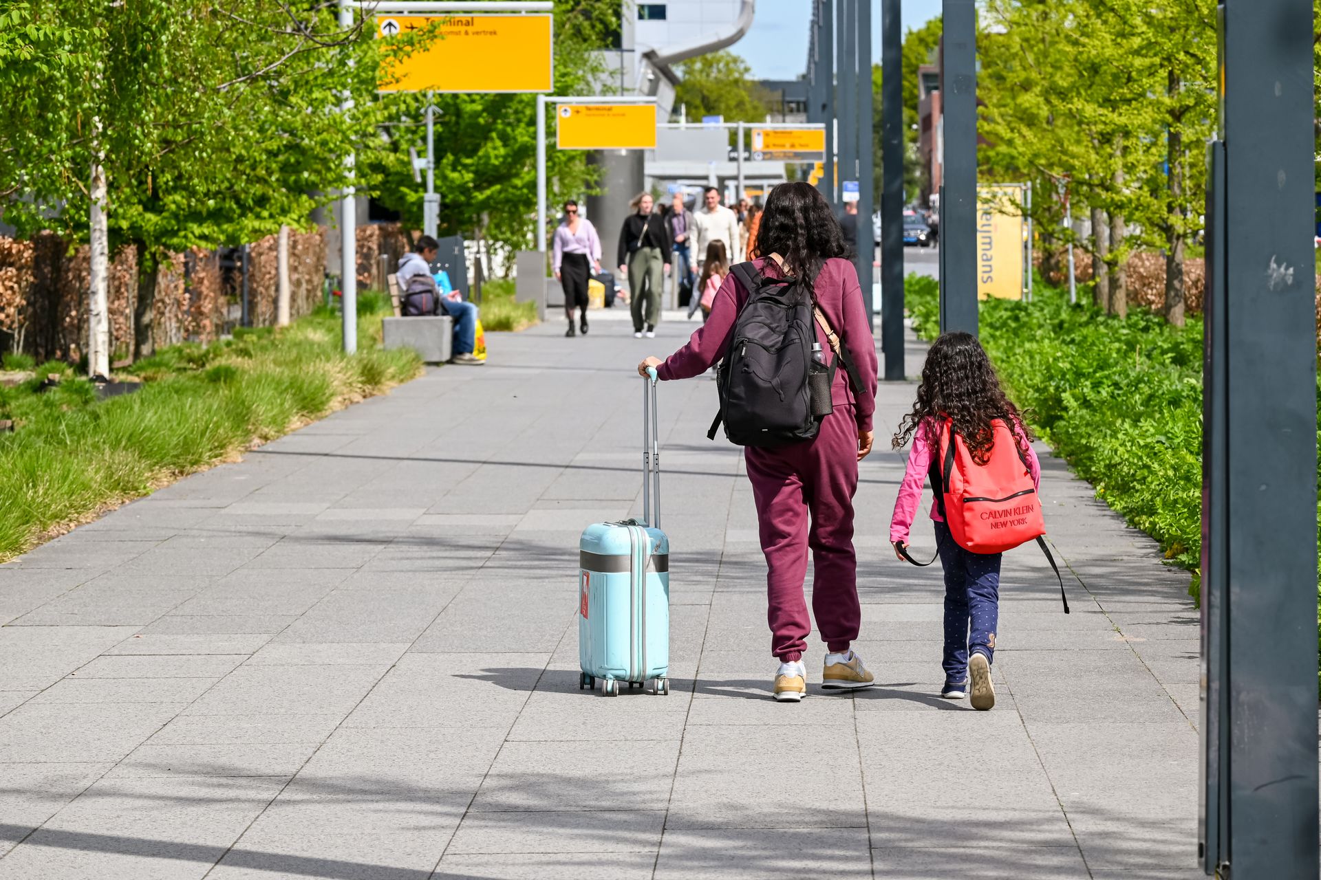 Family preparing for international travel